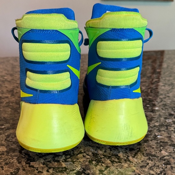Nike 2015 Hyperdunk Zoom Blue and Neon Green High-Top Sneakers EUC 10.5 - Picture 8 of 13
